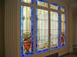 galerie dans un appartement parisien, vitraux traditionnels 